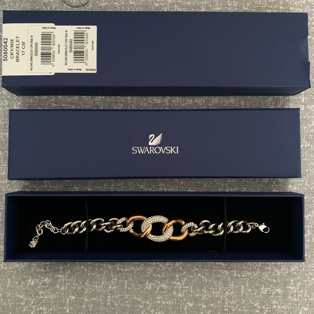 Swarovski Gold and Silver Chain Bracelet